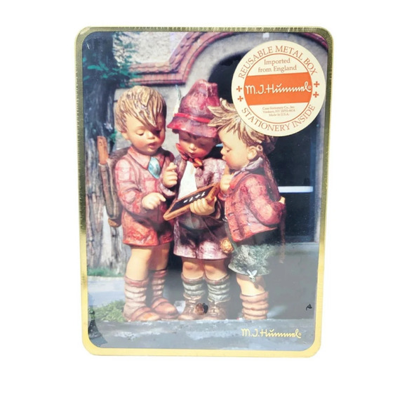 M.J. Hummel Collectible Reusable Metal Box With Stationary Unopened. - Picture 1 of 6